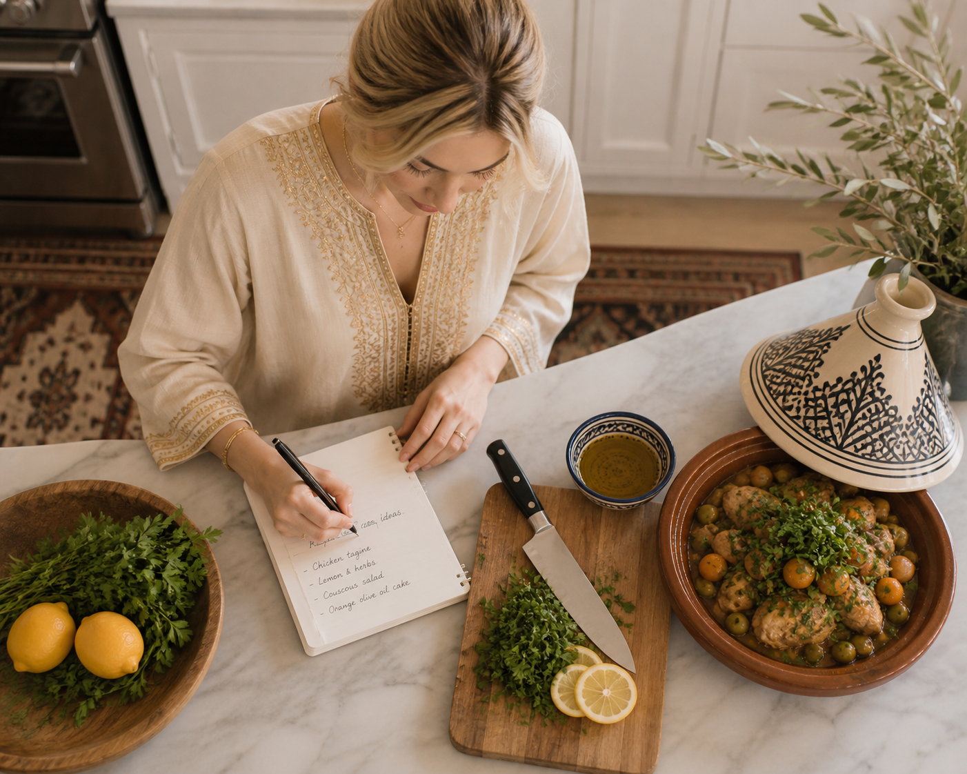 female chef cooking easy homemade recipes in modern kitchen