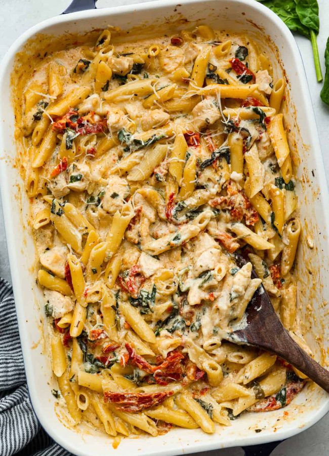 creamy tuscan chicken pasta 1