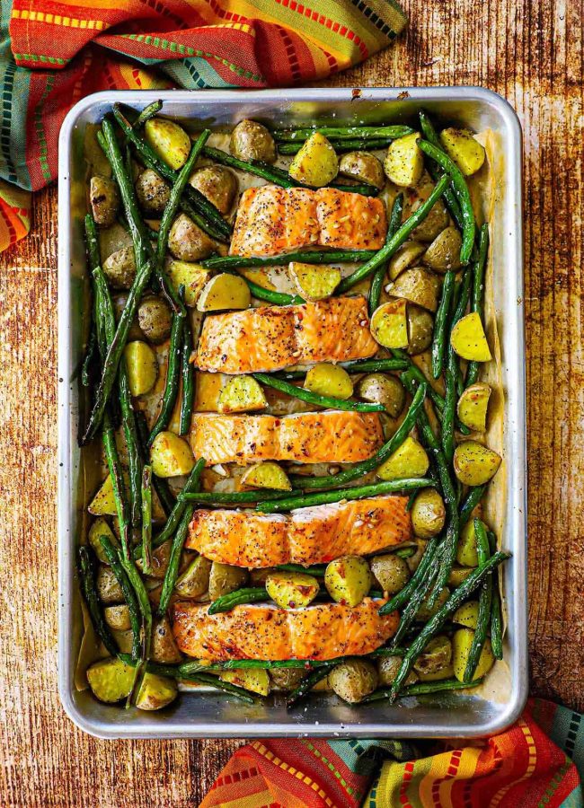 honey garlic salmon with vegetables